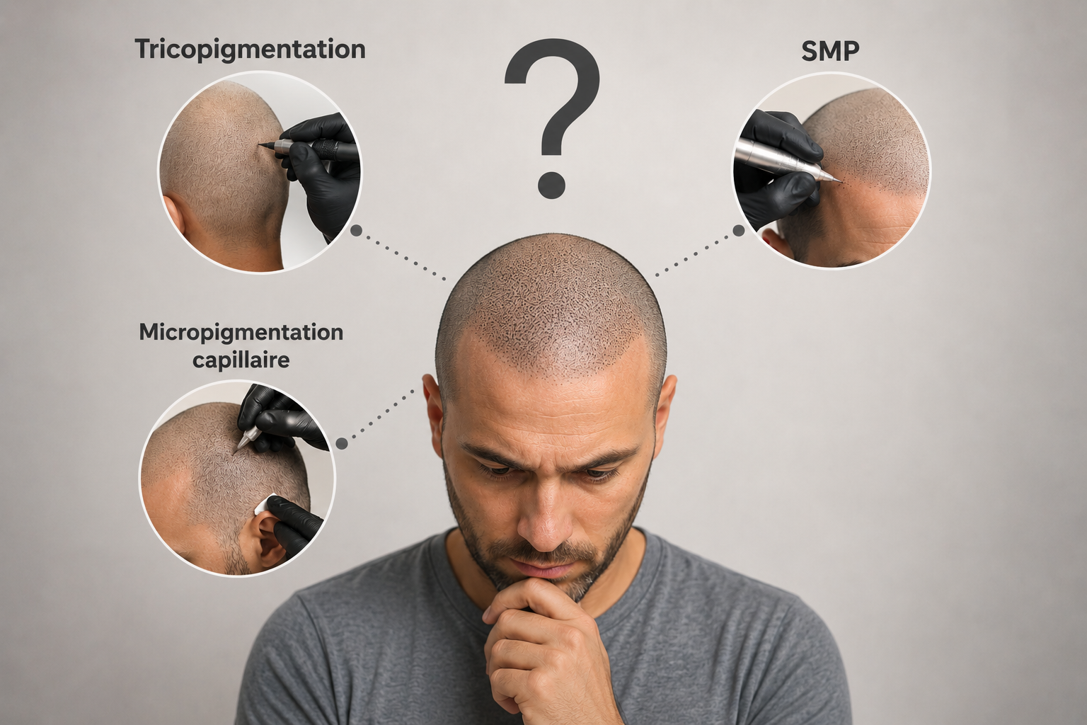 Tricopigmentation, SMP, micropigmentation capillaire — quelle différence ?
